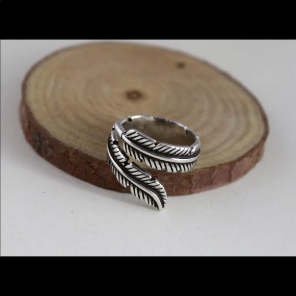 925 sterling silver vintage feather ring - Picture 4 of 4